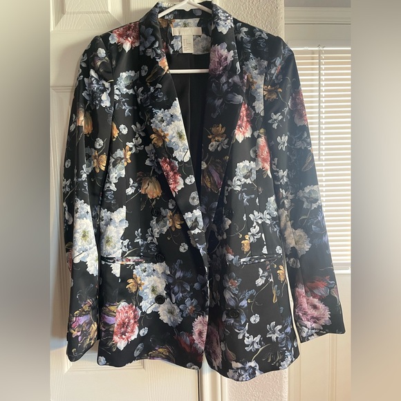 Silk floral blazer sz 2 - Picture 1 of 6